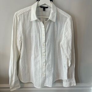 Banana Republic White Eyelet Blouse